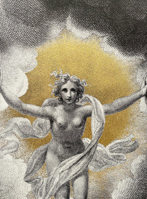 The Light ~ ready framed screen print with gold leaf