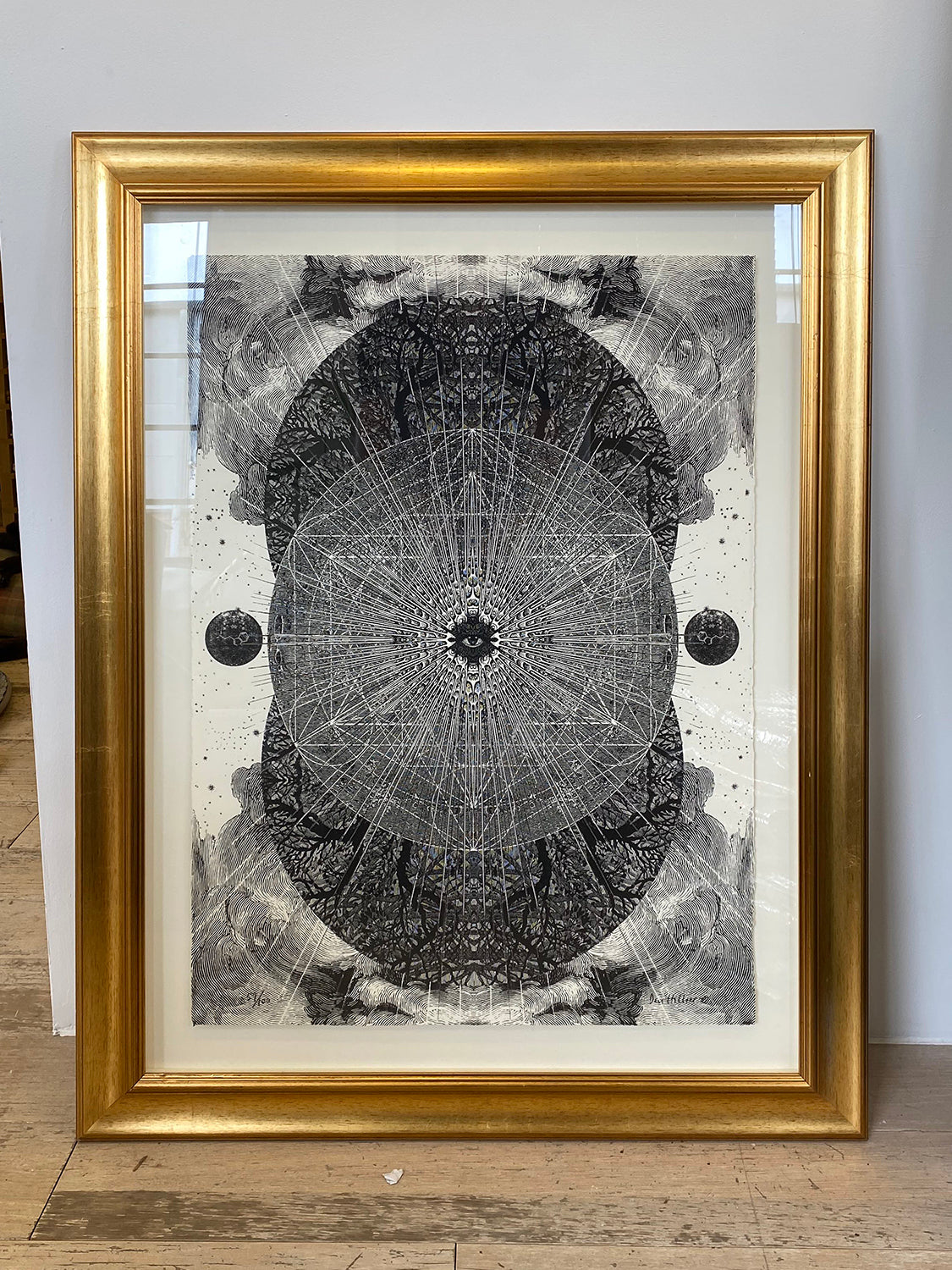 'Molecule' - screen print - framed