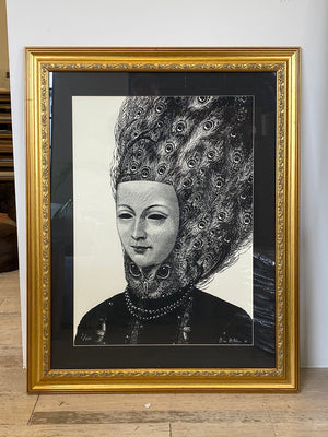 'Queen' - screen print - framed