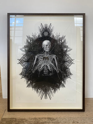 'Spark' - screen print with gold leaf - framed