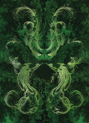 Green Man ~ letterpress print