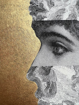 New Frontiers ~ with 24ct gold leaf and drawing