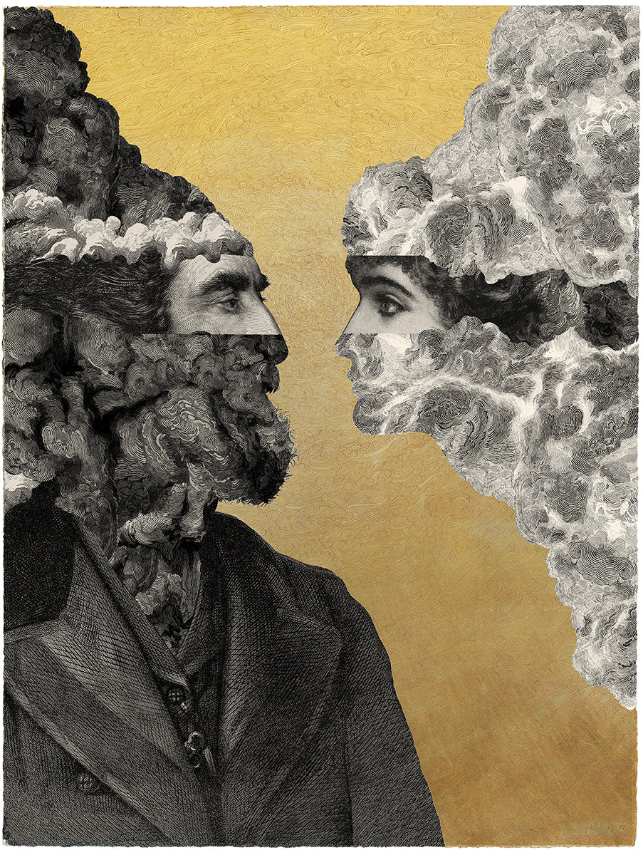 New Frontiers ~ with 24ct gold leaf and drawing