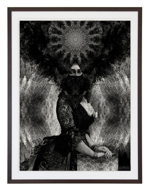 'Priestess' ~ ready framed in dark ash wood, 66cm x 86cm